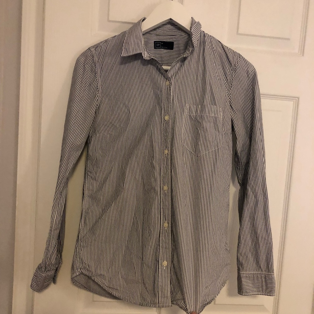 Navy blue and White button down